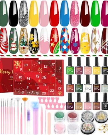 Makeup Advent Calendar 2025, 24 Days Christmas Gift Nail Art Kit for Adults Women, 2025 Christmas Countdown Beauty Advent Calendar for Teen Girls, Mom, Wife,Girlfriend, Xmas Gift Box Makeup for Her