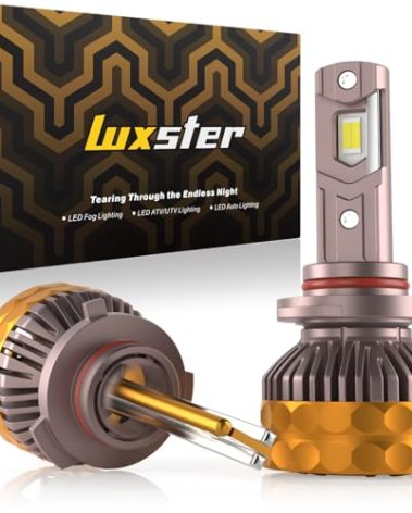 LUXSTER Ultra 9012 LED Bulbs, 50000LM Super Bright, Dual Beam, Triple Copper Pipes Cooling Tech(Unique), Punisher Pro Upgrade, HIR2 Foglight, 6000K Pure White, Pack of 2