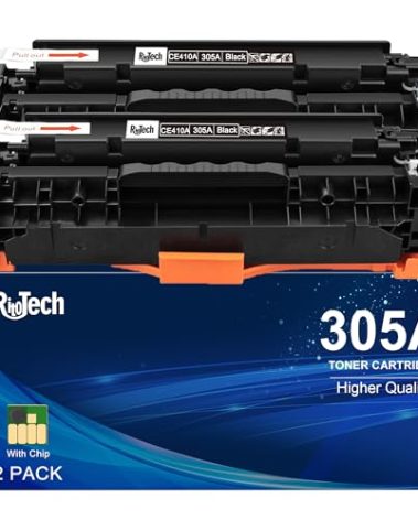 305A Black Toner Cartridge,Compatible for HP 305X CE410A CE410X for HP LaserJet Pro 400 Color M451dn M451nw M475dn M475dw M451dw M375nw Pro 300 M375nw M451 M475 M351 Printer, ( 2 Pack )