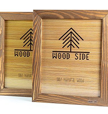 Rustic Wooden Picture Frame 8x10 - Walnut - Set of 2 - Natural Eco Solid Wood and High Definition Real Glass for Wall Mounting and Tabletop Photo Frames