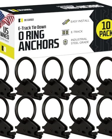 DC Cargo Mall Heavy-Duty Steel O-Ring (Pack of 10) 4500Lbs Break Strength - E Track Accessories Tie-Down Anchors for E-Track Tie-Down System