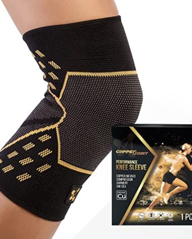CopperJoint Knee Compression Sleeve PRO for Men & Women - Knee Brace For weightlifting, Sports Injury & Knee Support - Helps Blood Flow, Pain Relief & Management - Copper Infused Nylon (Small)