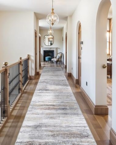 3x20 Washable Hallway Runner Rug: Extra Long Runners for Entryway Living Room Dining Room - Stain and Water Resistant Rugs with Non-Slip Backing - Soft Low-Pile Carpet 20ft Beige Grey