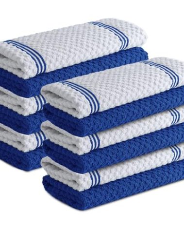 Infinitee Xclusives Premium Kitchen Towels - [Pack of 12] 100% Cotton Kitchen Hand Towels (15 x 25 Inches) - Dish Towels for Kitchen |Mighty Blue|