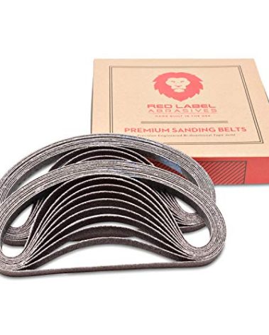 Red Label Abrasives 1/2 X 12 Inch 220 Grit Aluminum Oxide Air File Sanding Belts, 20 Pack
