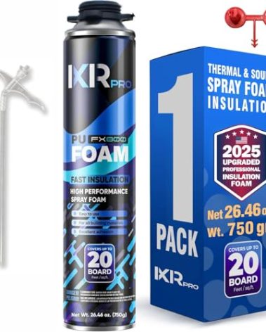 ixirpro Spray Foam Insulation Can (26.46 oz. / 750 g) Expanding Sealant, Closed Cell Spray Foam Heat Acoustic Insulation, High Density, Walls Ceiling Windows Doors