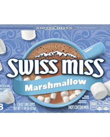 Swiss Miss Chocolate Hot Cocoa Mix With Marshmallows, Hot Cocoa Bar Supplies, 1.38 oz., 8-Count Envelopes