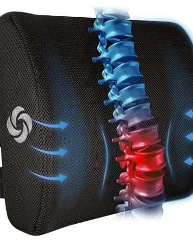 Samsonite Memory Foam Lumbar Support Pillow for Office Chair, Gaming Chair, or Automotive Use, Ergonomic Back Cushion, Office and Home Essentials for Sitting Comfort and Posture Relief Back Support