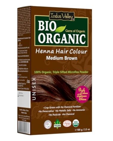 Indus Valley Medium Brown Henna Hair Color-100% Pure & Natural