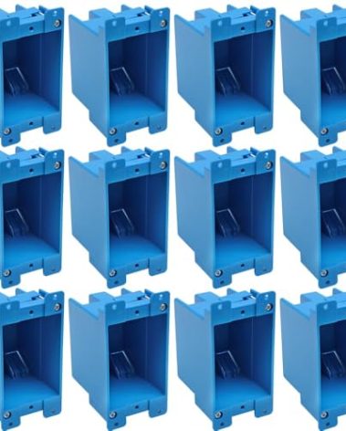 XGGYA 1-Gang 14cu.in.Blue Old Work Electrical Box,ETL,4-1/3-Inch Length by 2-1/4-Inch Width by 2-5/6-Inch Depth,PVC Outlet Box Single Gang,Wall Box for Switches Deep,for Home Renovation(12 Pack)