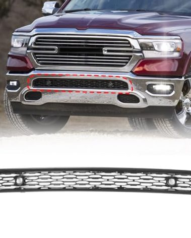VLINCAR Front Bumper Lower Grille Compatible with Dodge Ram 1500 2019 2020 2021 2022 Grill Trim Replacement 68334531AD Black