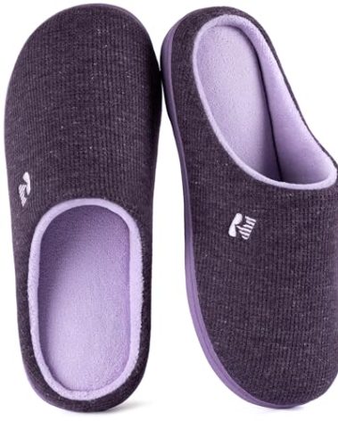 RockDove Women's Original Two-Tone Memory Foam Slipper, Size 7-8 US Women, Eggplant