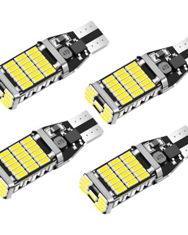 ZNDAW 4 PCS LED Reverse Lights, 6500K High Brightness T15 4014 45SMD Turn Signal Bulbs, Canbus Error Free LED Replacement Bulbs Brake Stop Cargo Backup Lights for Most Vehicles (White)