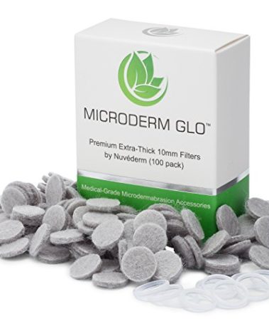 Microderm GLO Premium Extra-Thick 10mm Filters by Nuvéderm (100 pack) - Medical Grade Microdermabrasion Accessories with Patented Safe3D Technology, Safe for All Skin Types.