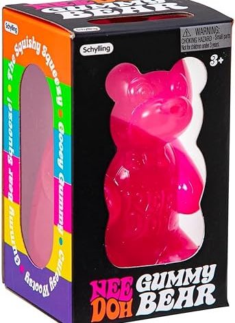 Schylling NeeDoh Gummy Bear - Sensory Fidget Toy - Assorted Colors - Ages 3 to Adult (Pack of 2)