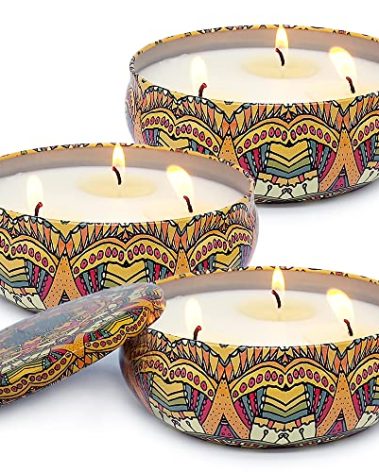 Abarli Citronella Candles Outdoor, Large 3-Wick 13.5oz Soy Wax Candle for Summer Patio Porch, 3 Packs Blue and White, Citronella Candle 3 Packs 13.5oz ABL-3X13.5OZ-HUANG 0