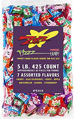 Zotz Fizzy Candy, 7 Flavor Assorted, 5-Pound Bag