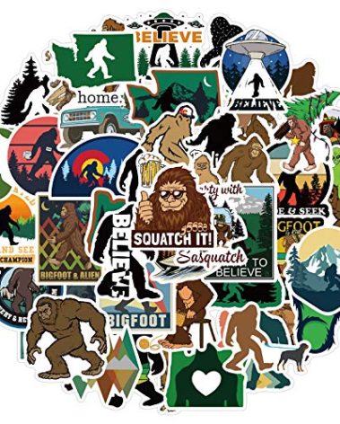 50Pcs Bigfoot Outdoor Nature Vinyls Stickers Laptop Sticker Waterproof Stickers Luggage Skateboard Water Bottle Stickers Decal Bicycle Bumper Snowboard Decorate Gift