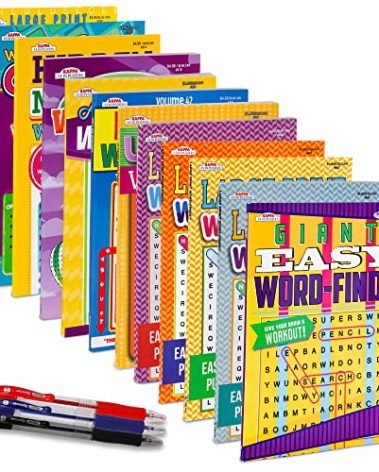 12-Pack 1000+ Large WordSearch Puzzle Books for Adults, Aging Seniors Brain Stimulation Giant Print Words Activity Books (Variety Pack Bulk), Paperback - 8x10