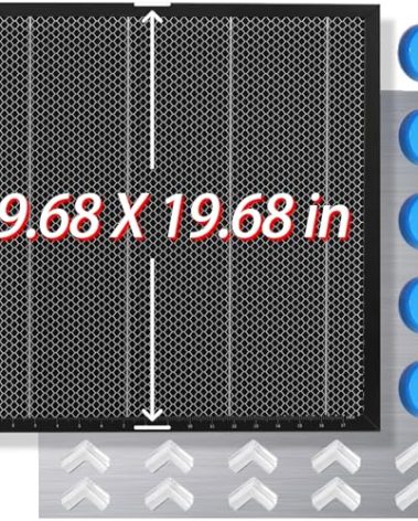 YOOPAI Honeycomb Laser Bed 500x500mm Honeycomb Working Table with Aluminum Panel for Laser Cutter Engraver Accessories, Desktop Protection, Fast Heat and Smoke Dissipation 19.68"x19.68"