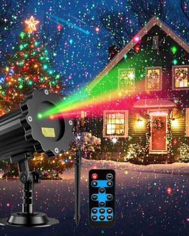 Laser Christmas Projector Lights Outdoor, 2025 Upgraded Christmas Laser Lights Landscape Spotlight Red and Green Star Show with Remote Control, Holiday Projector Decorations for House/Garden/Party