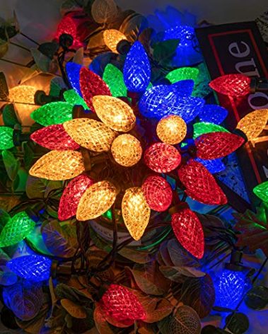 AWQ 100LED 81 FT C9 Christmas String Lights Plug in Fairy Twinkle String Lights 8 Modes Timer Function Waterproof Extendable for Indoor Outdoor Wedding Party Christmas Decoration (100, Multicolor)