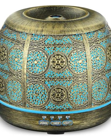 ARVIDSSON Essential Oil Diffuser, 500ml Aromatherapy Diffuser for Home, Ultrasonic Diffusers for Essential Oils, Metal Oil Diffuser with Mist Timer and Color Mood Light, Gift for Women and Men