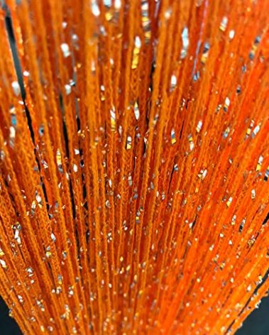 Vagasi 2 Pack 39 x 79 Inch String Curtains for Doorways Room Divider Curtains Hippie Room Decor Hanging Beaded Curtains for Bedroom Closet Door, A-Orange