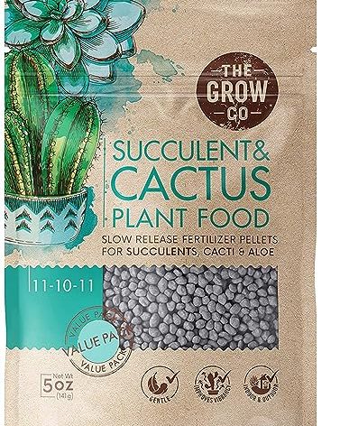 The Grow Co Succulents & Cactus Plant Food - Gentle Long Lasting Formula, Slow Release Fertilizer (Liquid Alternative) for All Potted Succulent, Cacti & Aloe Vera Plants (5 oz)