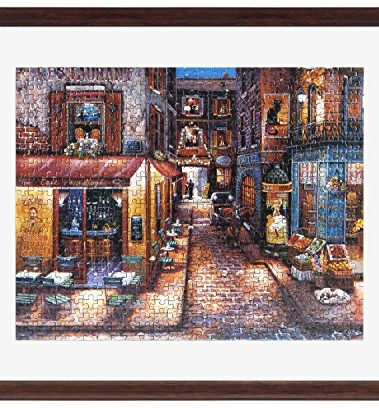 MCS 24x30 Puzzle Frame for Finished Puzzles, Walnut Woodgrain Vertical & Horizontal Wall-Mounted Large Picture Display for Preservation (1-Pack)