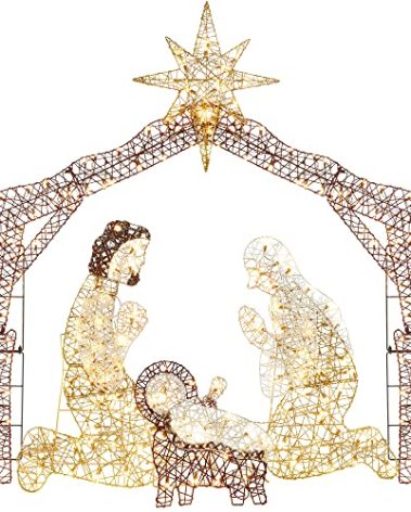 Best Choice Products 6ft Lighted Outdoor Nativity Scene, Christmas Holy Family Yard Decoration w/ 190 LED Lights, Stakes, Zip Ties