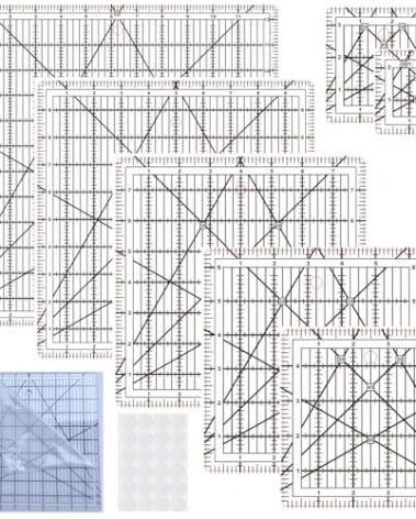 7 Quilting Rulers(2.5",3.5",5",6.5", 8",10",12.5"),Quilting Square Ruler,Quilting Rulers Non Slip,Quilting Squares