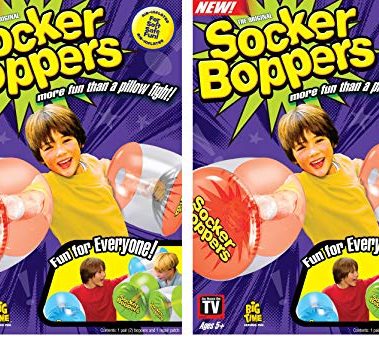 Socker Boppers Inflatable Boxing Pillows - 2 Pairs of Clear Boppers, Box and Bop, Durable Vinyl, Active Outlet That aids in Agility, Balance and Coordination, Safe Fun Indoor or Out, Great Gift