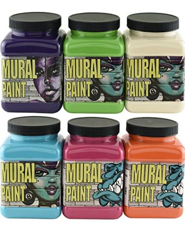 Chroma Mural Paint, Assorted Bright Colors, Pints, Set of 6