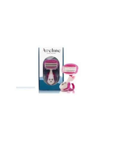Aveline Women's Razor with 6-Blade Lubricated Cartridge - Multi-Grip Handle for Sensitive Skin with Lubricating Stip Pink