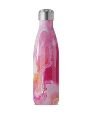 S'well Stainless Steel Water Bottle, 17oz, Rose Agate, Triple Layered Vacuum Insulated Containers Keeps Drinks Cold for 36 Hours and Hot for 18, BPA Free, Perfect for On the Go