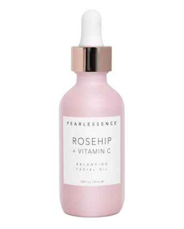 Pearlessence Rosehip Balancing Facial Oil + Rosehip Fruit Oil & Vitamin C | Daily Hydration to Help Balance & Revive Skin | Made in USA & Cruelty Free