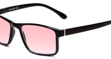 Calabria FL-41 Pink Tinted Reading Glasses [Black/2.75 Lenses] Full Rim Eyeglasses for Men & Women | Eyewear for Light Sensitivity, Outdoors, Photophobia | Vision Reading Glasses