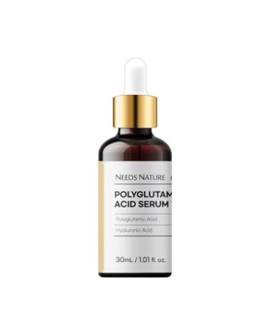 Polyglutamic Acid 10% Facial Serum for Face – NEEDS NATURE DIY Hydrating Booster with Hyaluronic Acid & Allantoin | Korean Skincare for Dry, Sensitive Skin | 30ml
