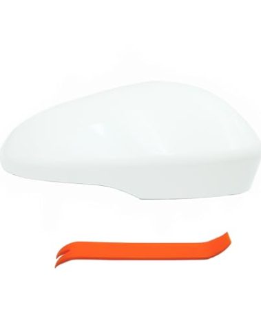LAUBDGIE Left Driver Side Mirror Cover Cap Compatible with Ford Fusion 2013-2021 With Turn Signal Pearl White (Not Fit SE Model)