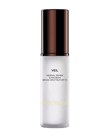 Hourglass Veil Mineral Primer, Face Primer That Extends Face Makeup Wear, Creates Smooth, Even Skin, Conceals Redness, and Minimizes Pores, Lines and Wrinkles, Oil-Free and SPF 15 Protection