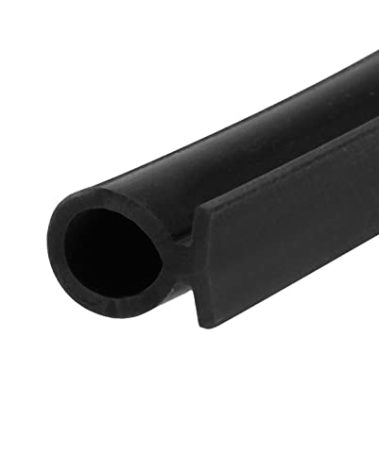 METALLIXITY Bulb Type Window Weatherstrip (7mmx3Meter) 1Pcs, Silicone T-Slot Mount Seal Strips Fits 6mm - for Home Door Window, Black