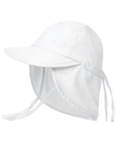 FURTALK Baby Sun Hat UPF 50+ Adjustable Baby Boys Girls Quick Drying Summer Beach Hat with Neck Flap for Traveling Swim Hat(White)