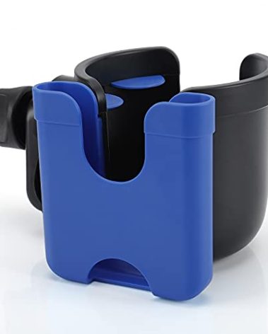 Accmor Stroller Cup Holder with Phone Holder, Bike Cup Holder, Universal Cup Holder for Uppababy Nuna Doona Strollers, 2-in-1 Cup Phone Holder for Stroller, Bike, Wheelchair, Walker, Scooter