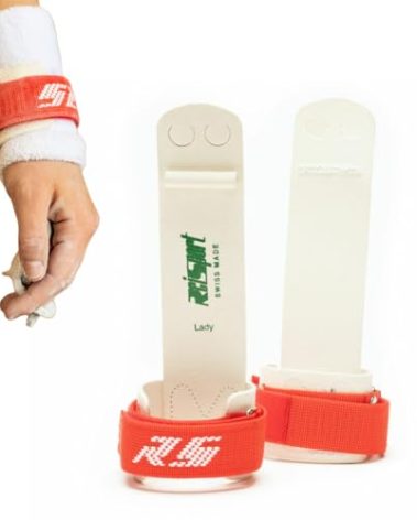 Reisport Women's Uneven Bar Hook/Loop Gymnastics Grips - Durable Leather Hand Grips for Gymnastics Bars Women & Girls - Gymnastics Equipment & Accessories Advanced Gymnasts, Made In USA - Medium