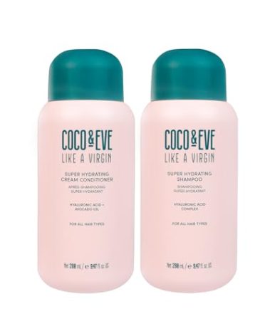 Coco & Eve Like a Virgin Shampoo & Conditioner Bundle Set - Natural, Sulfate free Hair Care with Argan Oil, Coconut and Avocado Oil | For Dry Damaged, Color Treated Hair | Anti Frizz (8.4 fl oz each)