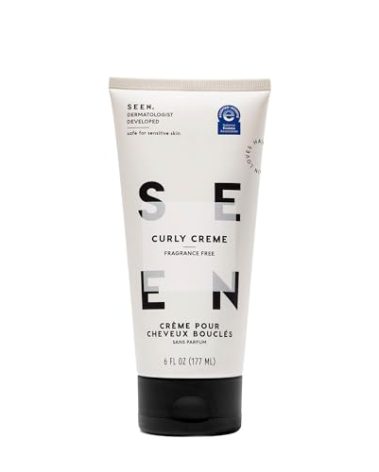 SEEN Curly Creme, Fragrance Free - Non-Comedogenic & Curl Defining Styling Hair Cream- Anti Frizz- Heat Protectant- Safe for Sensitive Skin