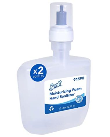 Kleenex Moisturizing Foam Hand Sanitizer (91590), Clear, Fresh Scent, 1.2 L, 2 Units/Case