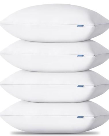 CozyLux Pillows Standard Size Set of 4, Hotel Quality Bed Pillows for Sleeping 4 Pack, Cooling Pillows for Side Back and Stomach Sleepers, Down Alternative Luxury Soft Supportive Pillows (18x26)