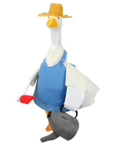 Cosblank Gardener Goose Outfit Cute Goose Clothes for Lawn Decor Porch Goose Costume for 23" Cement Goose Outdoor Garden Yard Patio Statue Art